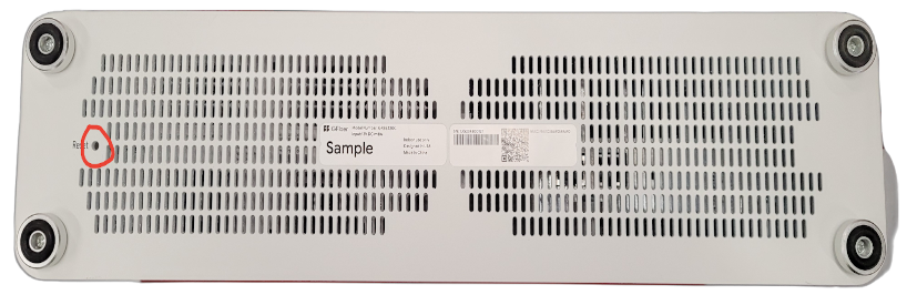 Bottom of Wi-Fi 7 router with reset button highlighted