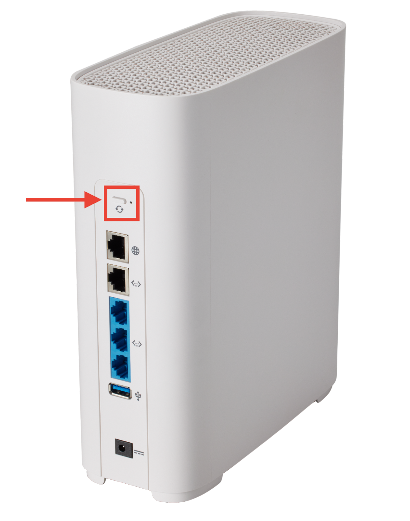 GFiber Wi-Fi 7 Router back with WPS button highlighted