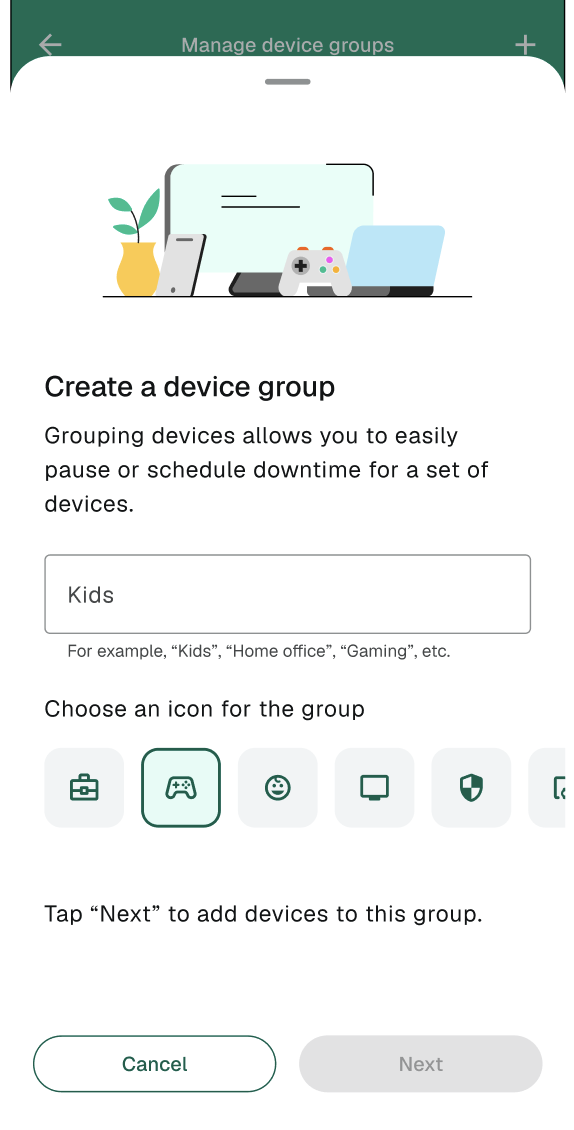 Create a new group
