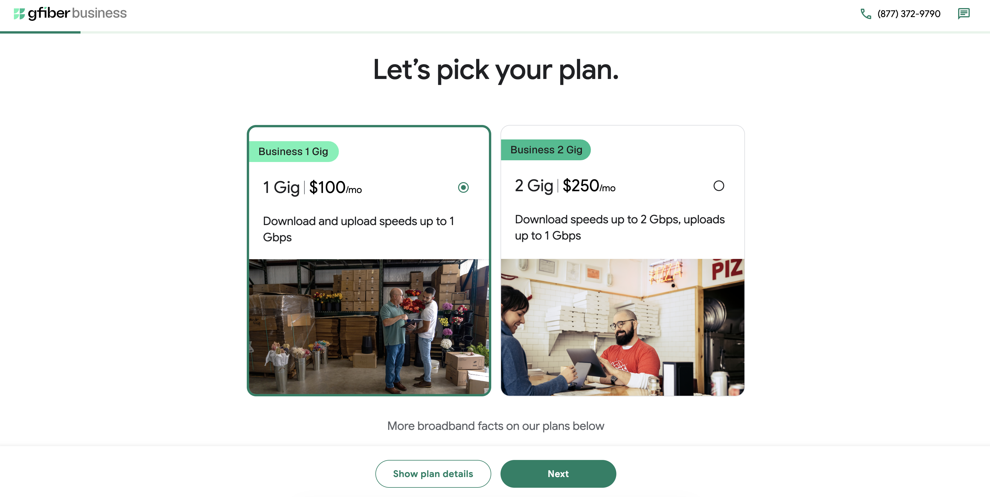 Pick your business plan page