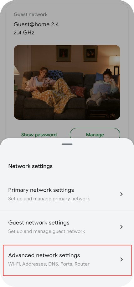 Advanced network settings image