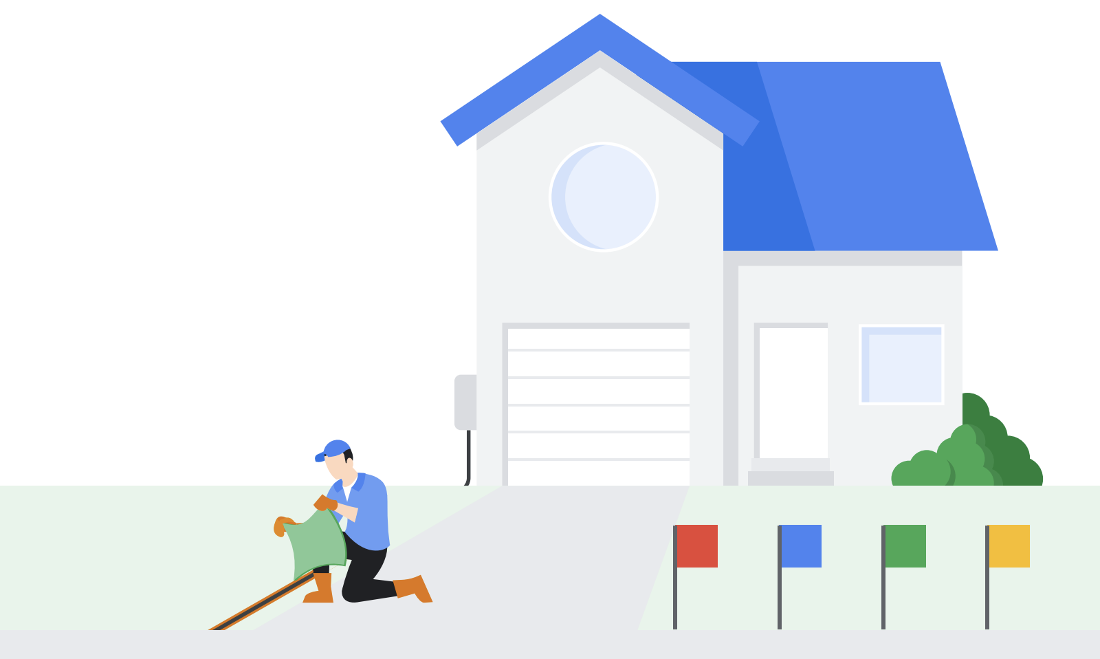 laying grass on property