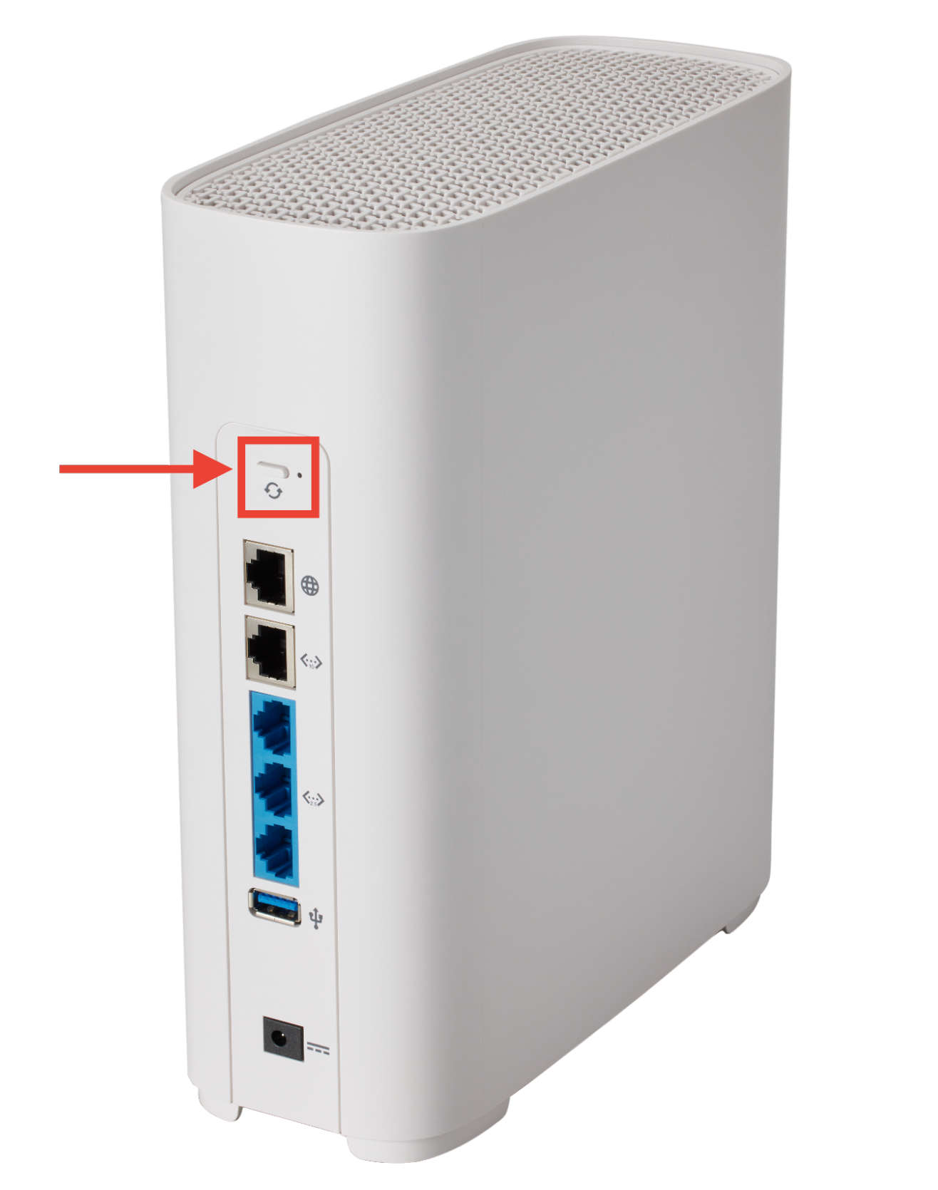 Back of the GFiber Wi-Fi 6 Router with WPS button highlighted.