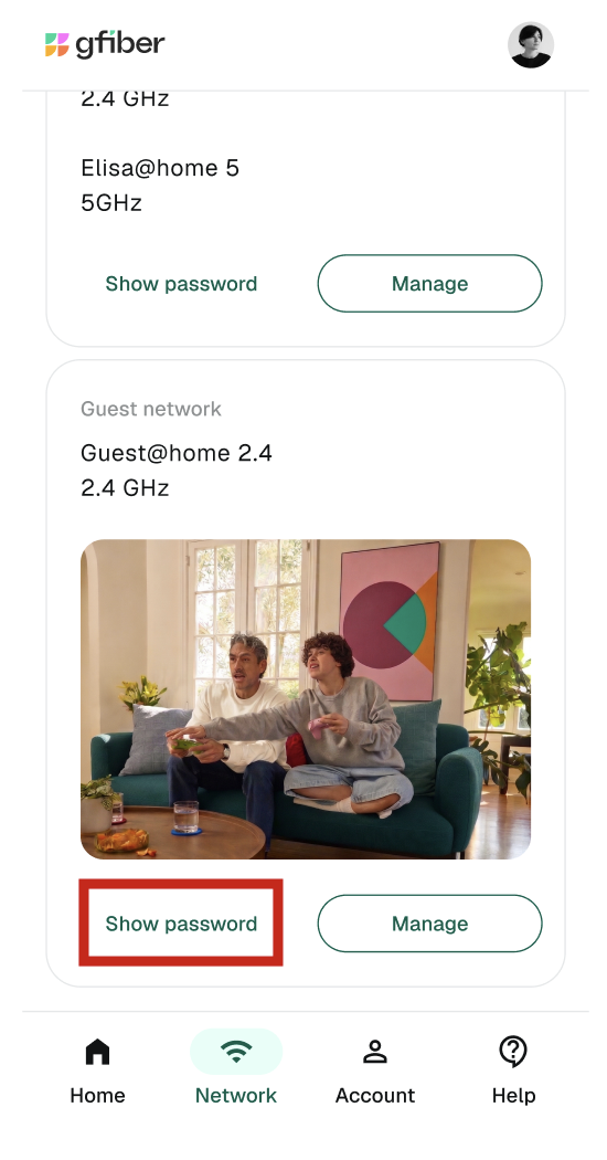Show guest network