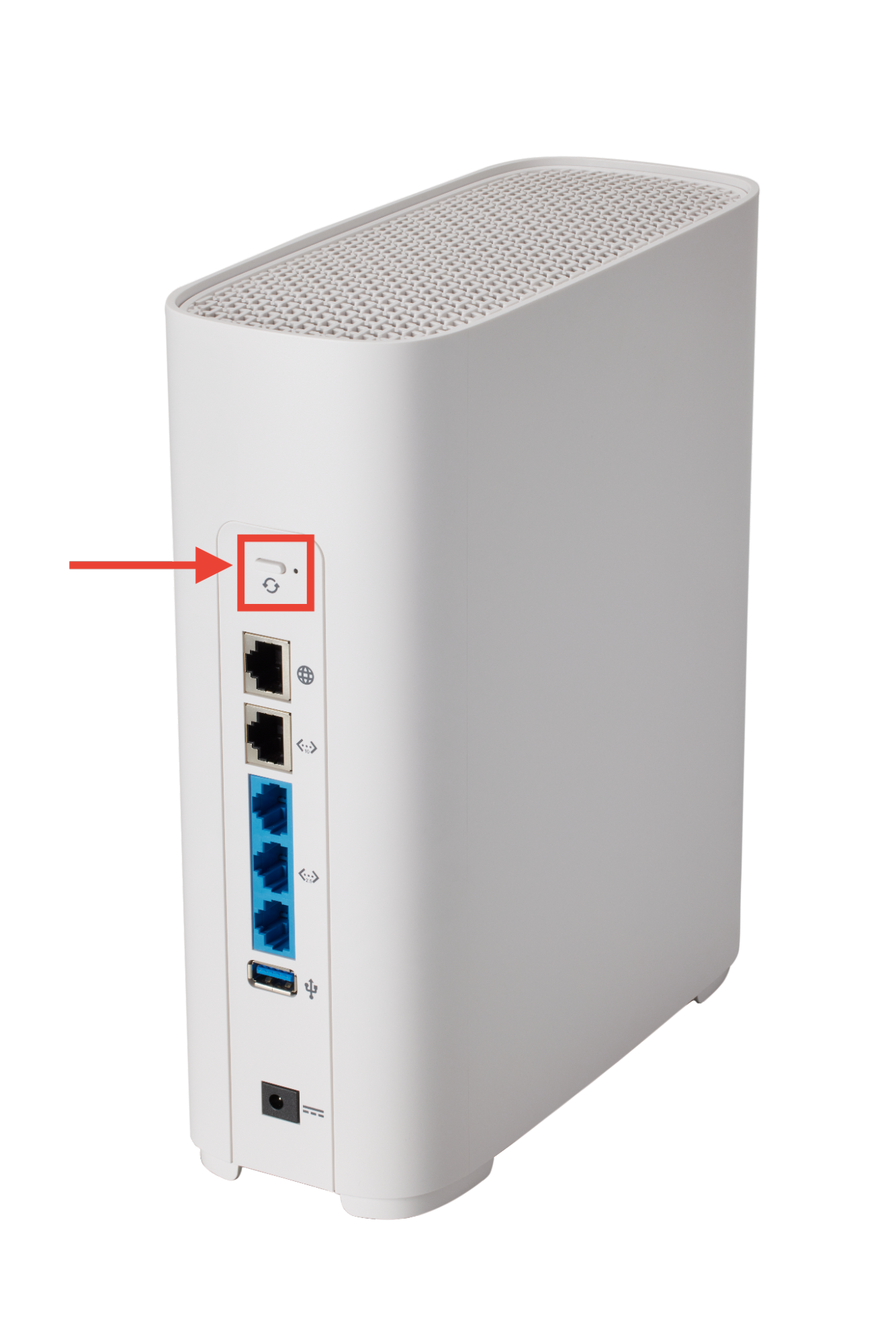 GFiber Wi-Fi 7 Router back with WPS button highlighted