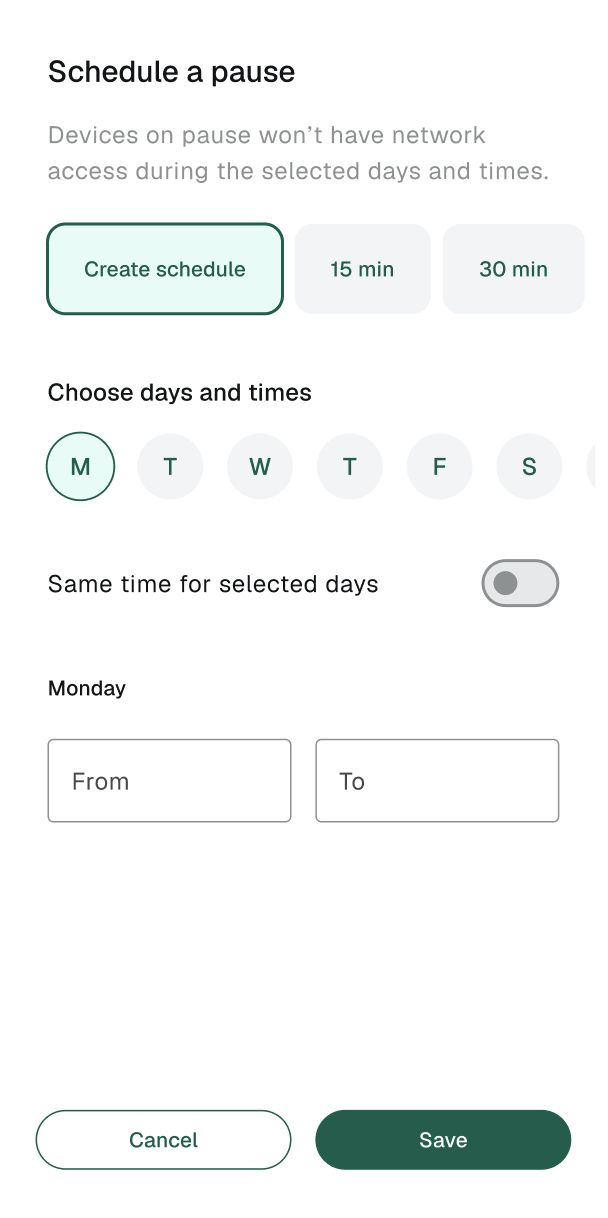 Schedule a pause