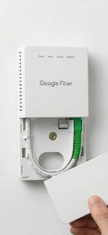 GFiber Fiber Jack with cover removed