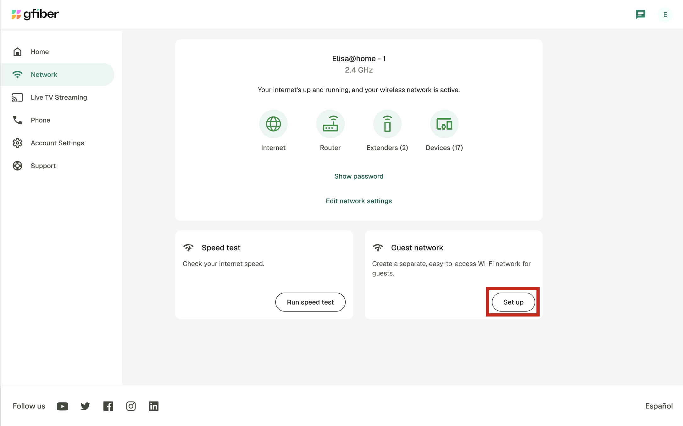 Set up guest network