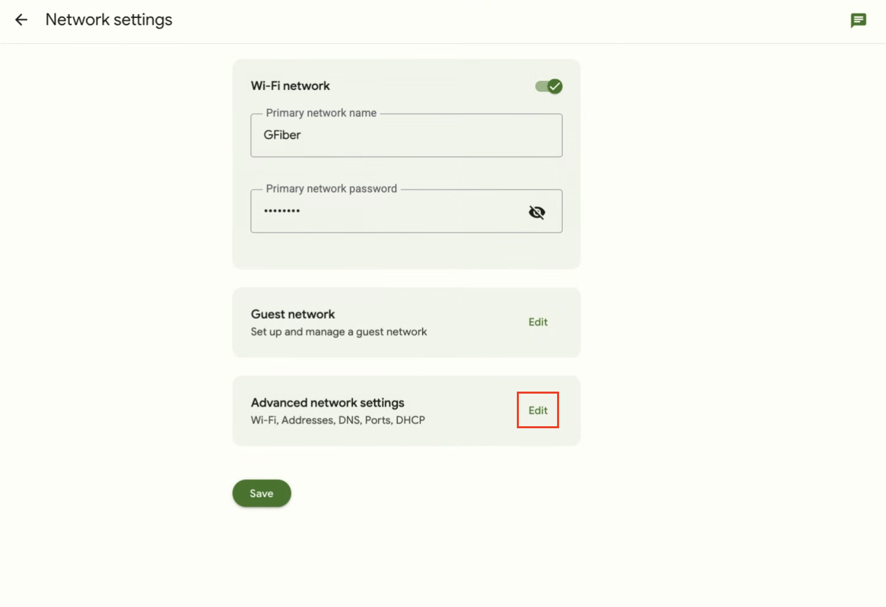 Edit button next to advanced network settings